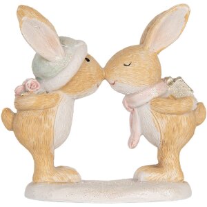 Clayre & Eef 6PR5882 Dekoration Kaninchen 10x5x10 cm Braun und Weiß
