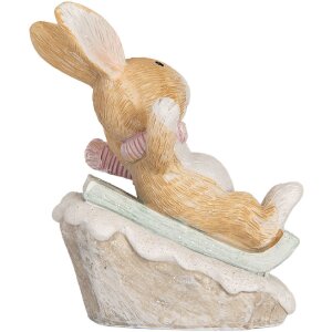 Clayre & Eef 6PR5885 Dekoration Kaninchen 8x6x9 cm Braun Weiß