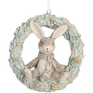 Clayre & Eef Декоративный подвес Зайчик 8x3x8 см...