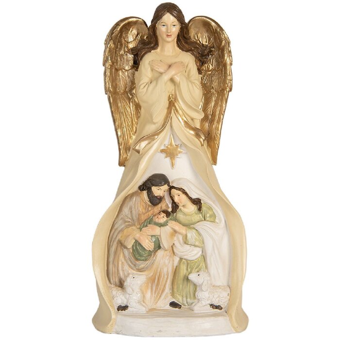 Clayre & Eef 6PR5894 Рождественская фигурка 15x12x31 см бежево-золотистая