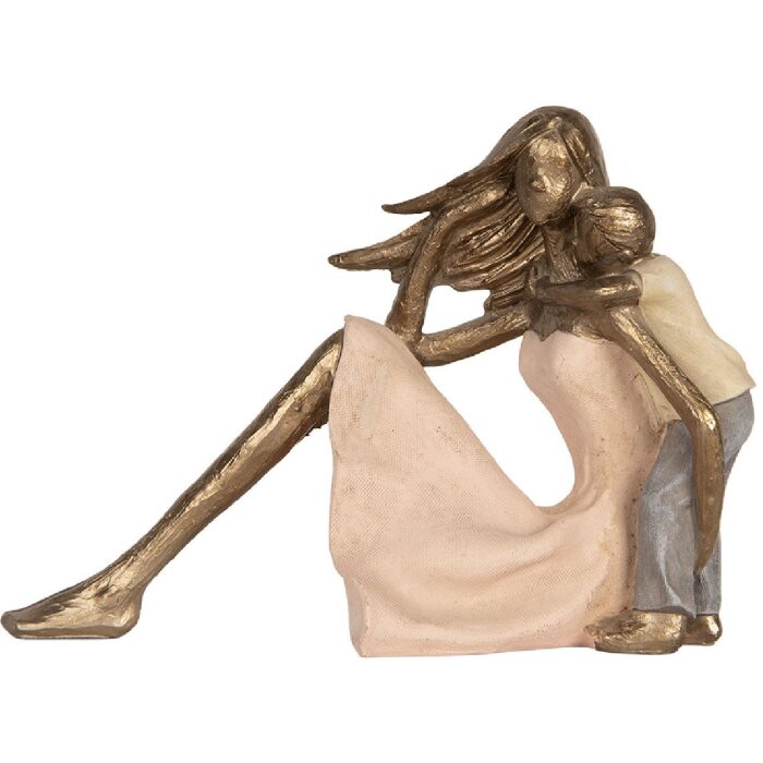 Clayre & Eef Декор "Мать и дитя" 23x9x16 см Золотистая роза