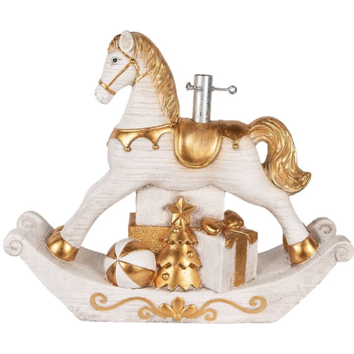 Clayre & Eef Стойка для елки 73x21x61 см Бело-золотая