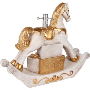 Clayre & Eef Стойка для елки 73x21x61 см Бело-золотая