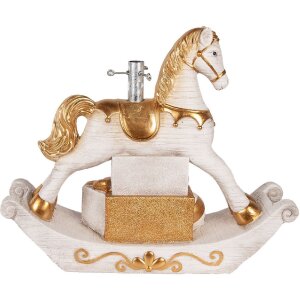 Clayre & Eef Стойка для елки 73x21x61 см Бело-золотая