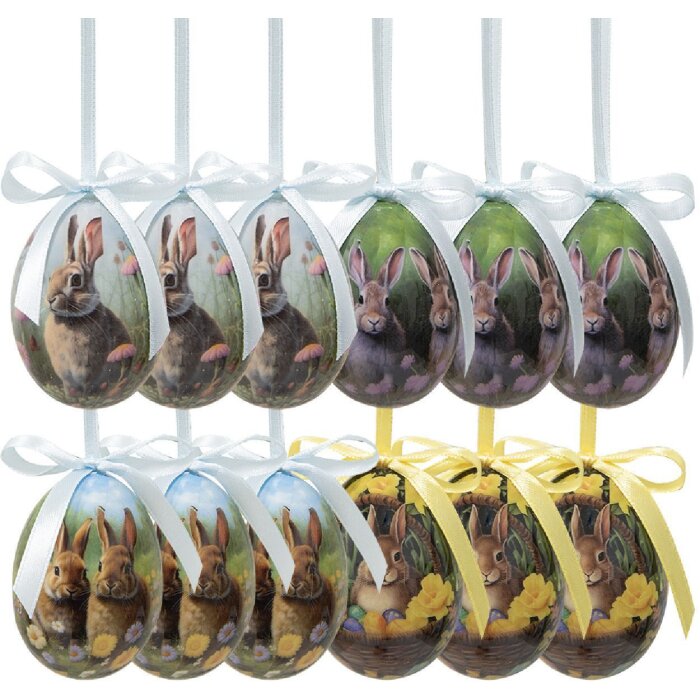 Clayre & Eef 65904 Декоративные подвесные яйца (Набор 12 шт.) 4x5 см