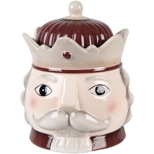 Clayre & Eef 6CE2257 Vorratstopf mit Deckel Beige-Rot...