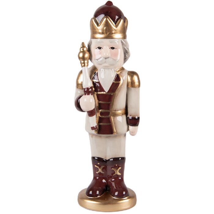 Clayre & Eef Декоративный Щелкунчик 9x7x26 см Бежево-Красный