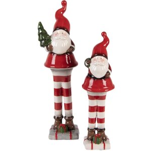 Clayre & Eef 6CE2265 Dekoration Weihnachtsmann Rot Weiß 9x8x30 cm
