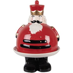 Clayre & Eef Декоративная чаша с крышкой 17x25 см красная