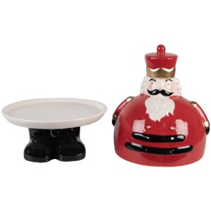 Clayre & Eef Декоративная чаша с крышкой 17x25 см красная