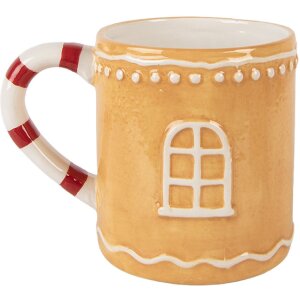 Clayre & Eef Кружка с крышкой 350 мл коричнево-белая