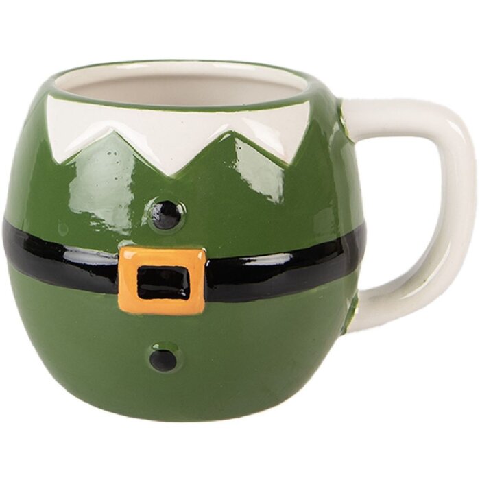 Clayre & Eef Кружка 450 мл зеленая/черная 14x11x9 см