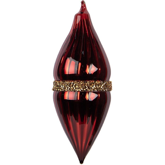 Clayre & Eef 6GL5095 Елочная игрушка красно-золотая 6x17 см