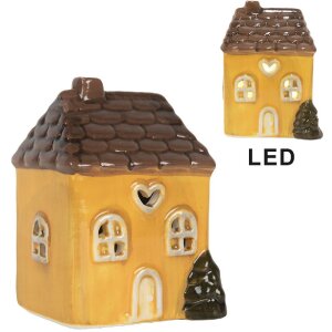 Clayre & Eef 6CE2268 Dekoration Haus mit LED 7x6x10 cm