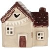 Clayre & Eef Декоративный домик с LED-подсветкой 8x6x8 см Бежево-красный