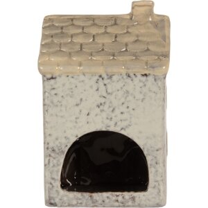 Clayre & Eef 6CE2278 Teelichthalter Haus 9x8x15 cm Grau/Beige