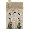 Clayre & Eef 6CE2278 Teelichthalter Haus 9x8x15 cm Grau/Beige