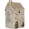 Clayre & Eef 6CE2278 Teelichthalter Haus 9x8x15 cm Grau/Beige