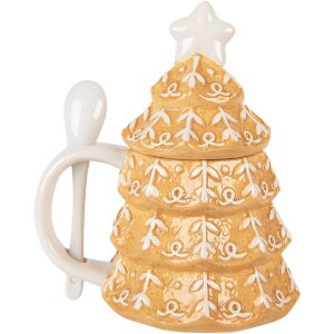 Clayre & Eef Кружка с крышкой и ложкой 350 мл