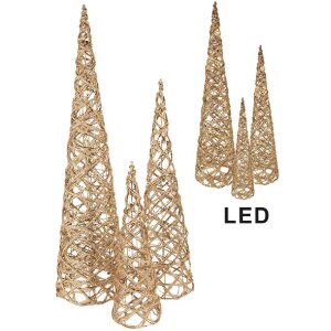 Clayre & Eef LED Декоративные Конусы Набор 3шт...