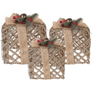 Clayre & Eef 66308 Dekoration Geschenk LED 3er Set...