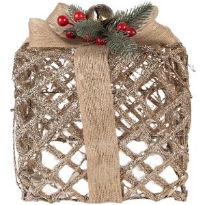 Clayre & Eef 66308 Набор декоративных подарков LED золотистого цвета