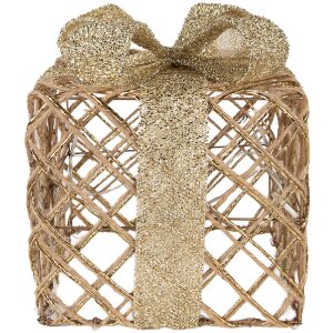 Clayre & Eef 66311 Набор из 3 золотистых подарков LED