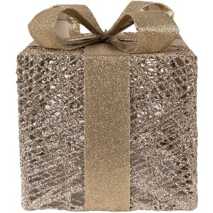 Clayre & Eef 66312 Декоративный LED Набор из 3х золотистых коробок