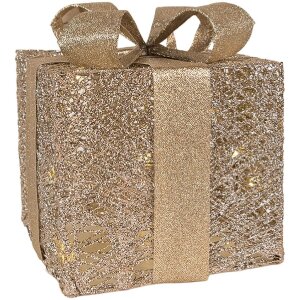 Clayre & Eef 66312 Декоративный LED Набор из 3х золотистых коробок