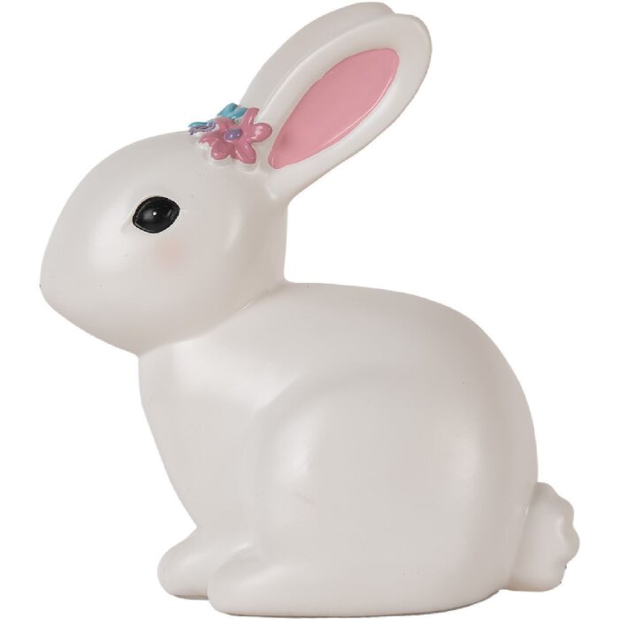 Clayre & Eef Ночник Зайчик LED 21x13x22 см Бело-Розовый