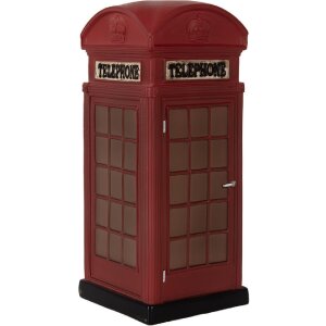 Clayre & Eef Ночник-телефонная будка LED 10x10x23 см красно-коричневый