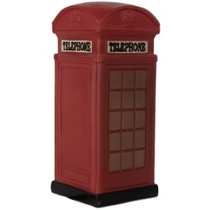 Clayre & Eef Ночник-телефонная будка LED 10x10x23 см красно-коричневый