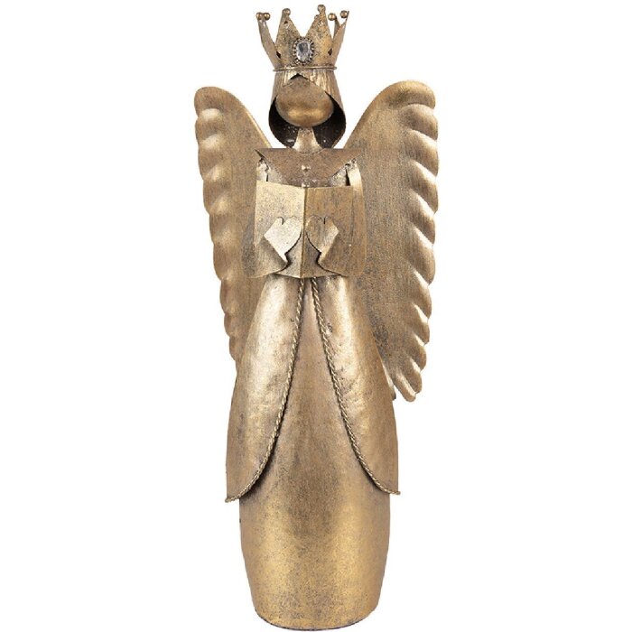 Clayre & Eef Декоративная фигурка ангела 17x10x39 см коричневая