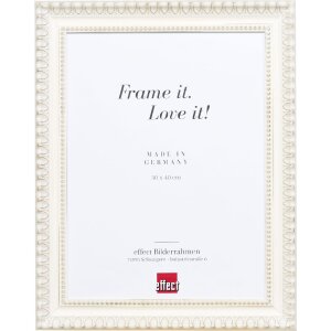 effect Holzrahmen Profil 56 Barock Weiß Antiksilber...