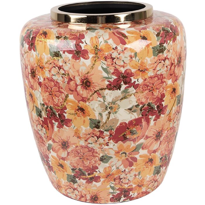 Clayre & Eef Ваза декоративная Ø33x36 см Бежево-Оранжевая