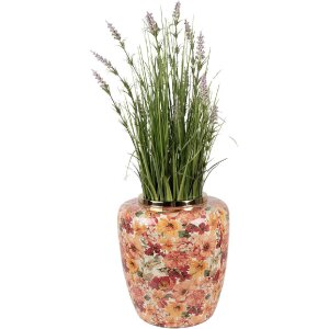 Clayre & Eef Ваза декоративная Ø33x36 см Бежево-Оранжевая