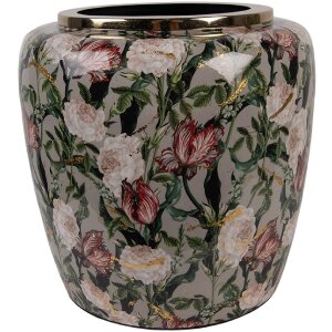 Clayre & Eef 66380 Dekoration Vase Grau Rosa 25x25 cm