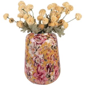 Clayre & Eef 66383 Декоративная ваза желто-розовая 27x34 см