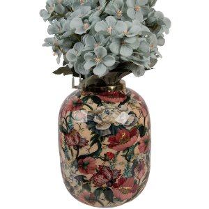 Clayre & Eef Ваза декоративная 17x22 см Бежево-Розовая