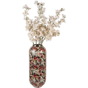 Clayre & Eef 66393 Декоративная ваза 21x50 см Бежево-розовая