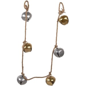 Clayre & Eef 6Y5912 Декоративный кулон-колокольчик 8x8x135 см золотисто-серебристый