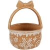 Clayre & Eef Корзина 15x21 см керамическая в стиле кантри коричнево-бежевая
