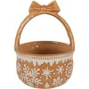Clayre & Eef Корзина 15x21 см керамическая в стиле кантри коричнево-бежевая