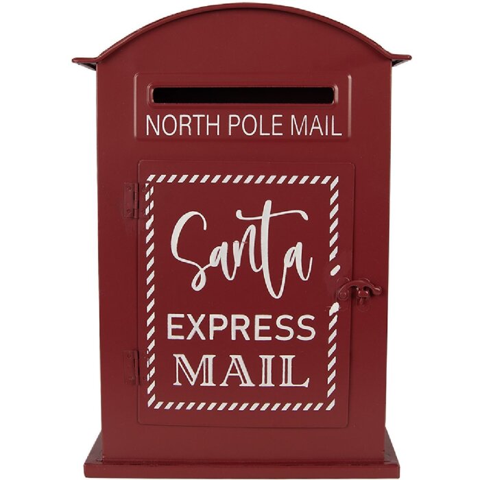 Clayre & Eef 6Y5915 Почтовый ящик 23x8x34 см красный/белый