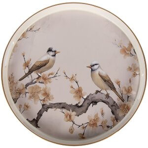 Clayre & Eef 66402 Tablett Ø 46x4 cm Beige Braun