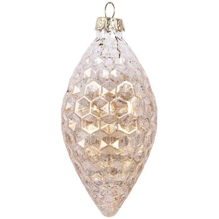 Clayre & Eef Рождественский шар 6x12 см золотистый