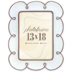 ZEP Fotorahmen Nuvola 10x15 13x18 Braun Weiß Blumenform Kunstharz mit Glas