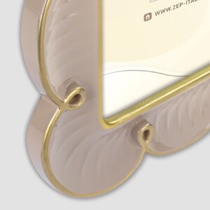 ZEP Fotorahmen Nuvola 10x15 13x18 Braun Weiß Blumenform Kunstharz mit Glas