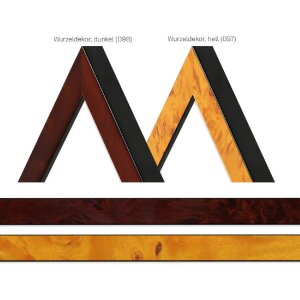 MendeFrames H14C Bilderrahmen Wurzeldekor Massivholz hell oder dunkel