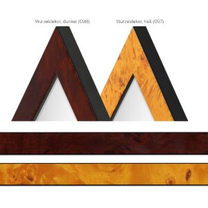 MendeFrames Настенное зеркало H14D с декором корня светлый 20x60 см